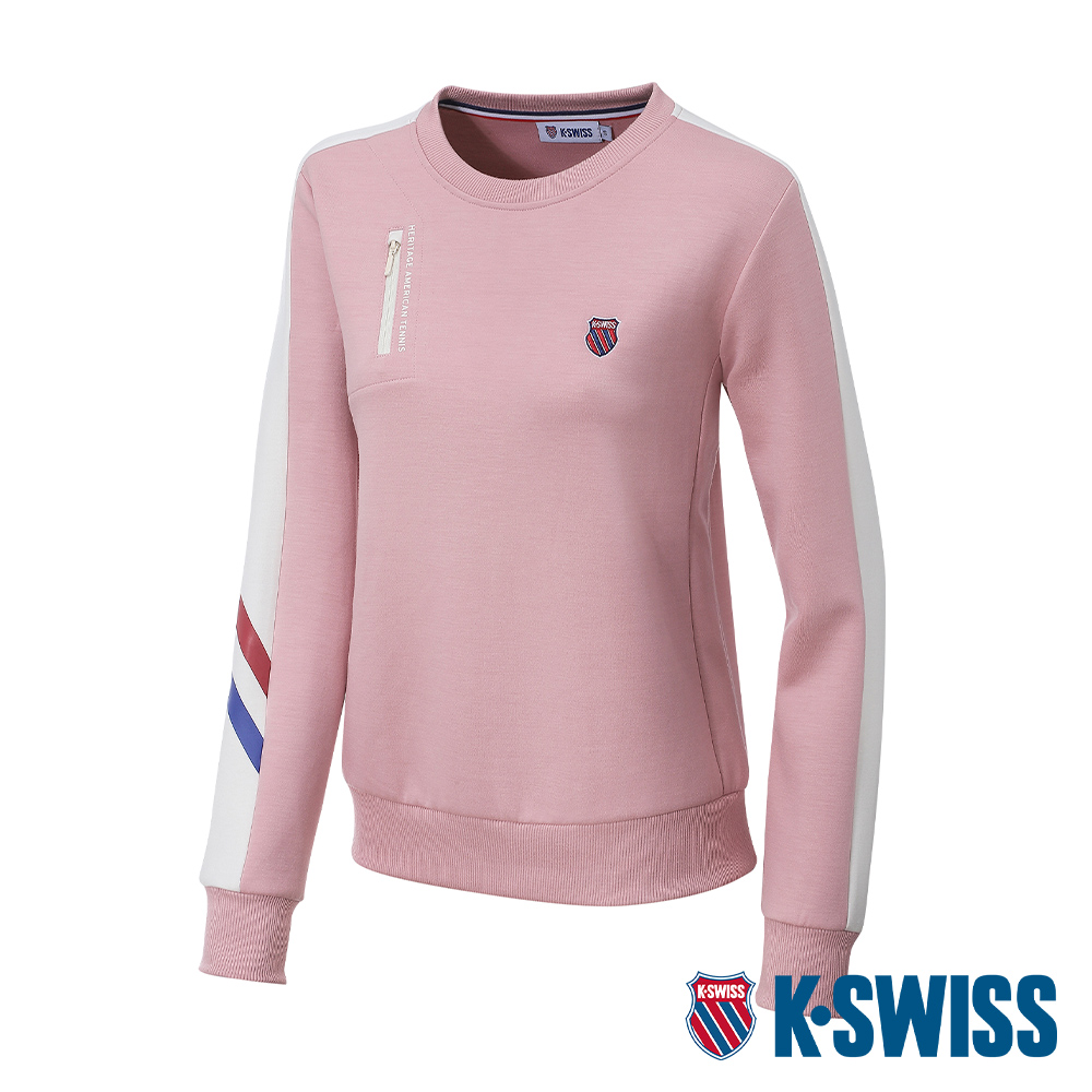 K-SWISS Panel Sweatshirt圓領上衣-女-粉紅