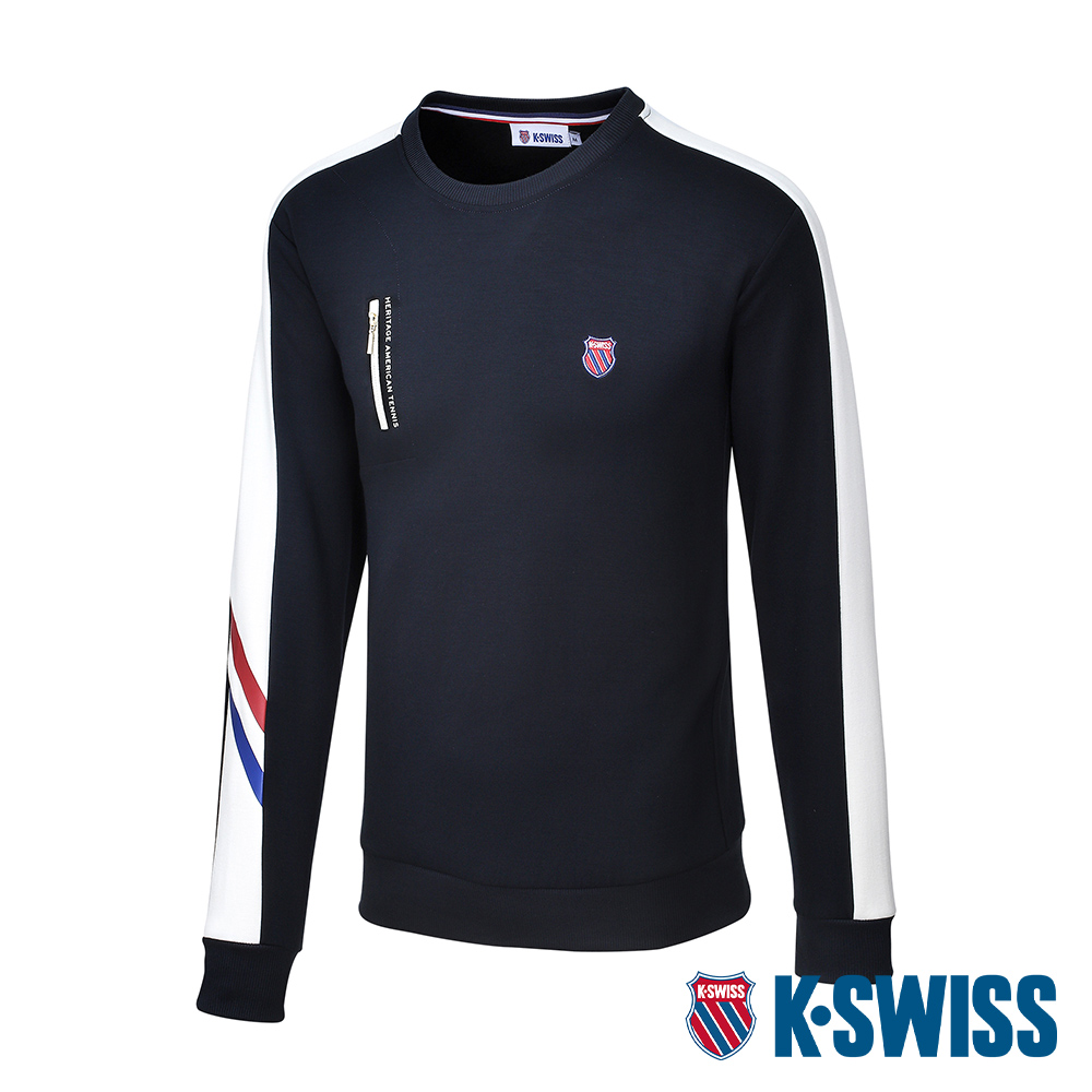 K-SWISS Panel Sweatshirt圓領上衣-男-藍