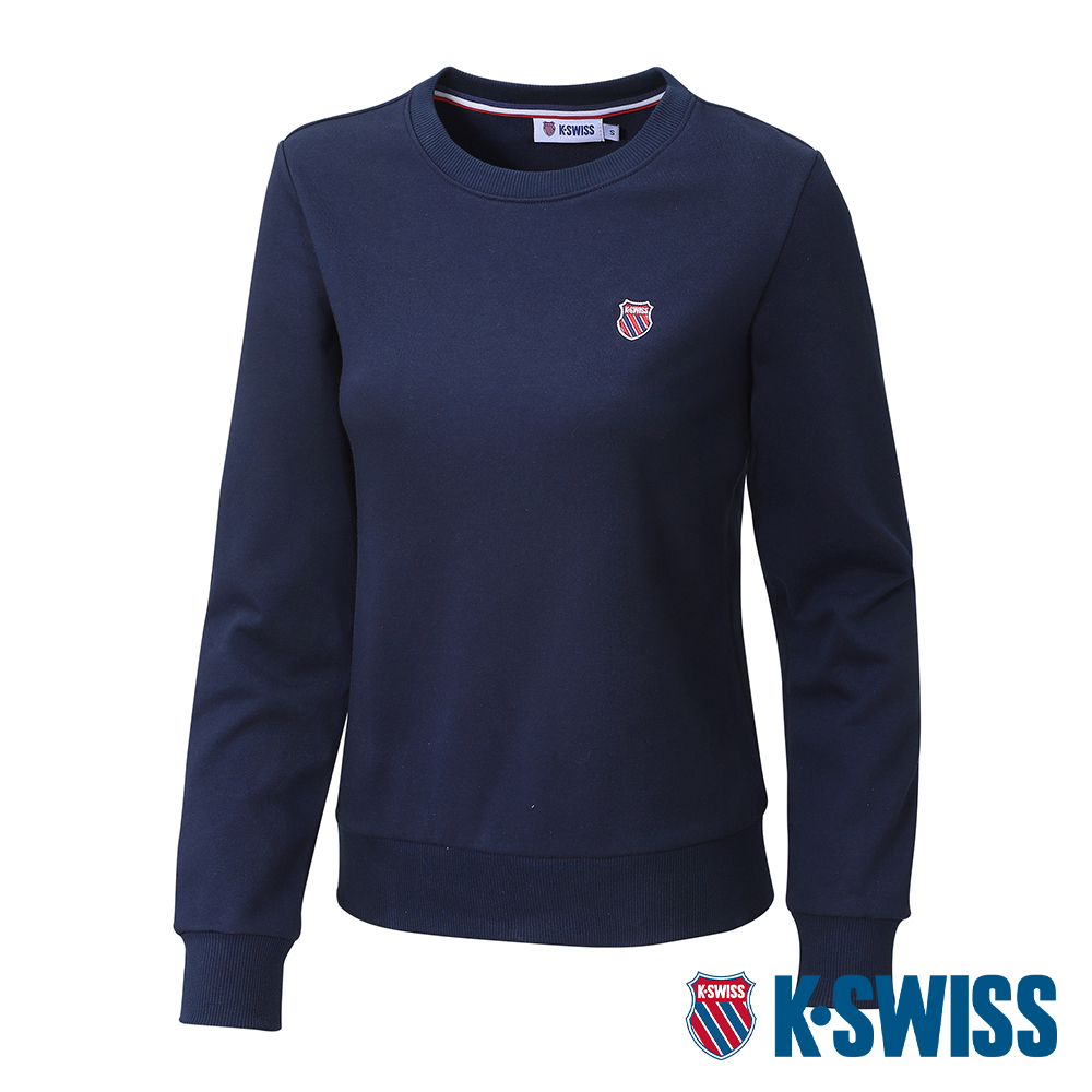 K-SWISS Basic Sweatshirt圓領長袖上衣-女-藍