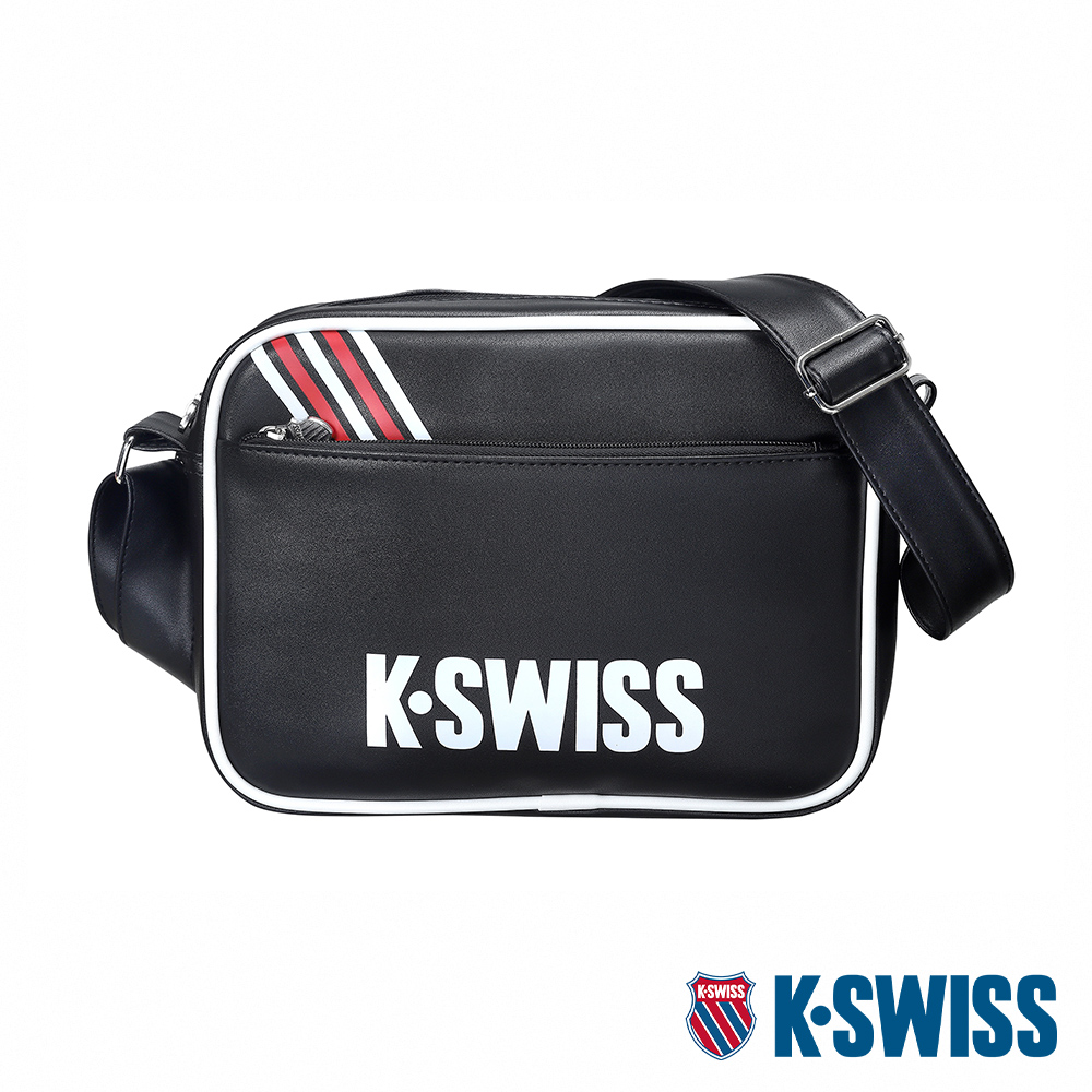 K-SWISS Leather Bag Small皮革側揹包-黑