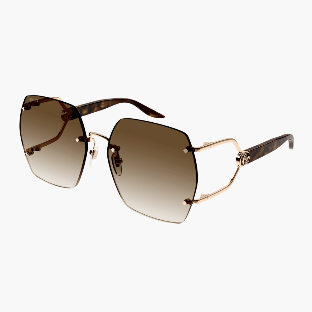 【GUCCI】多角形無框太陽眼鏡(GG1562S-002 FORK系列)