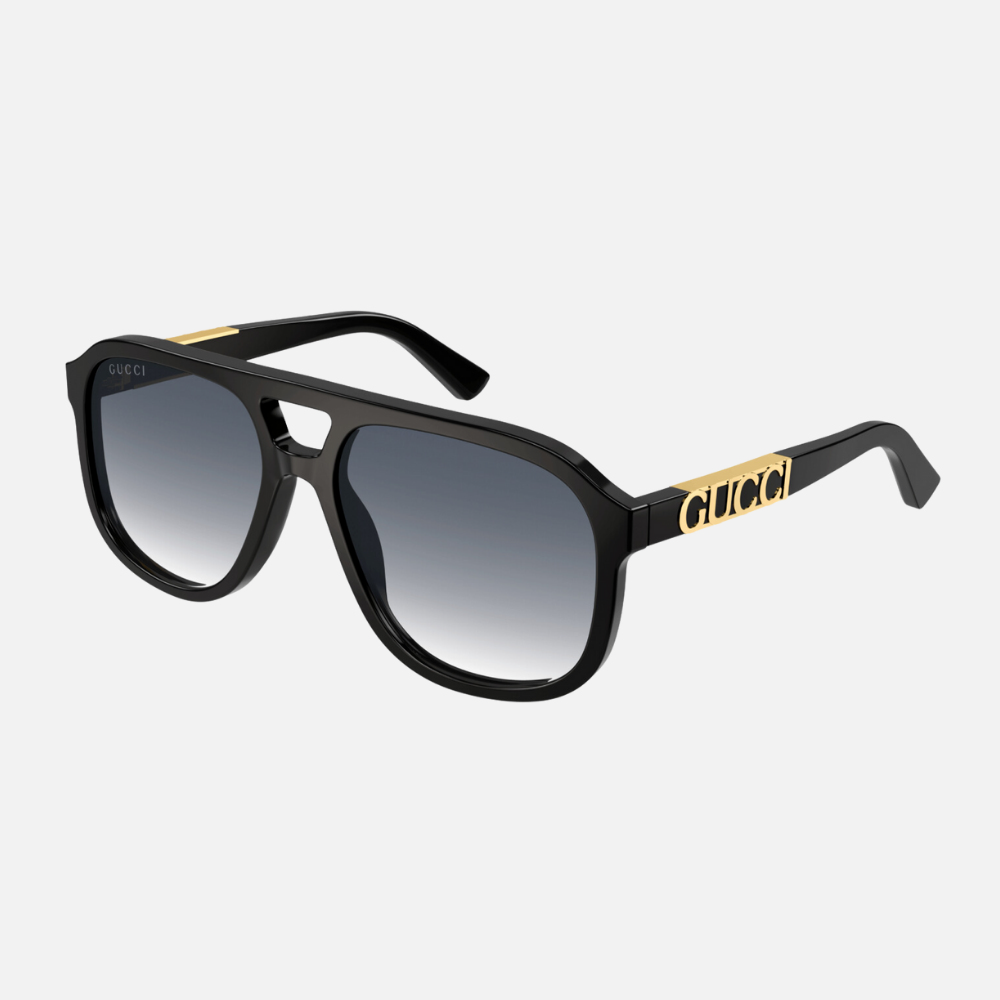 【GUCCI 古馳】飛行員膠框太陽眼鏡(GG1188S-002)