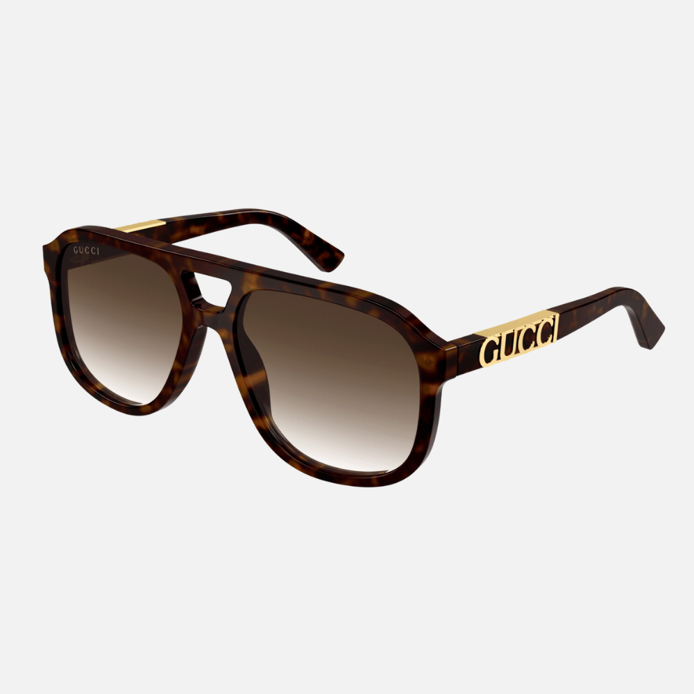 【GUCCI 古馳】飛行員膠框太陽眼鏡(GG1188S-003)