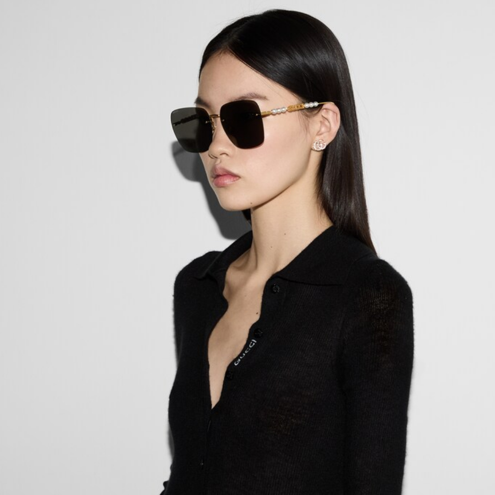 【GUCCI 古馳】方形膠框太陽眼鏡(GG1923SA-001 )