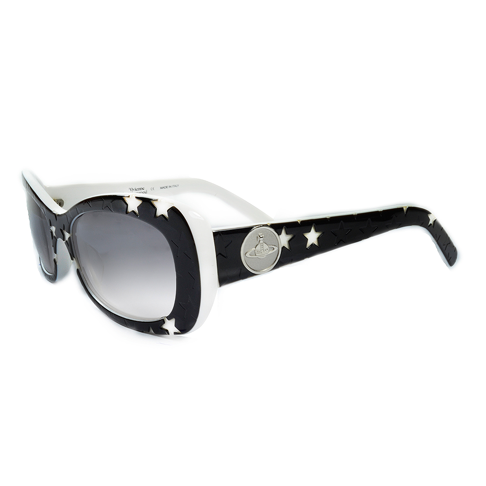 【Vivienne Westwood】英倫復古星星款太陽眼鏡(白/黑 VW557_03)
