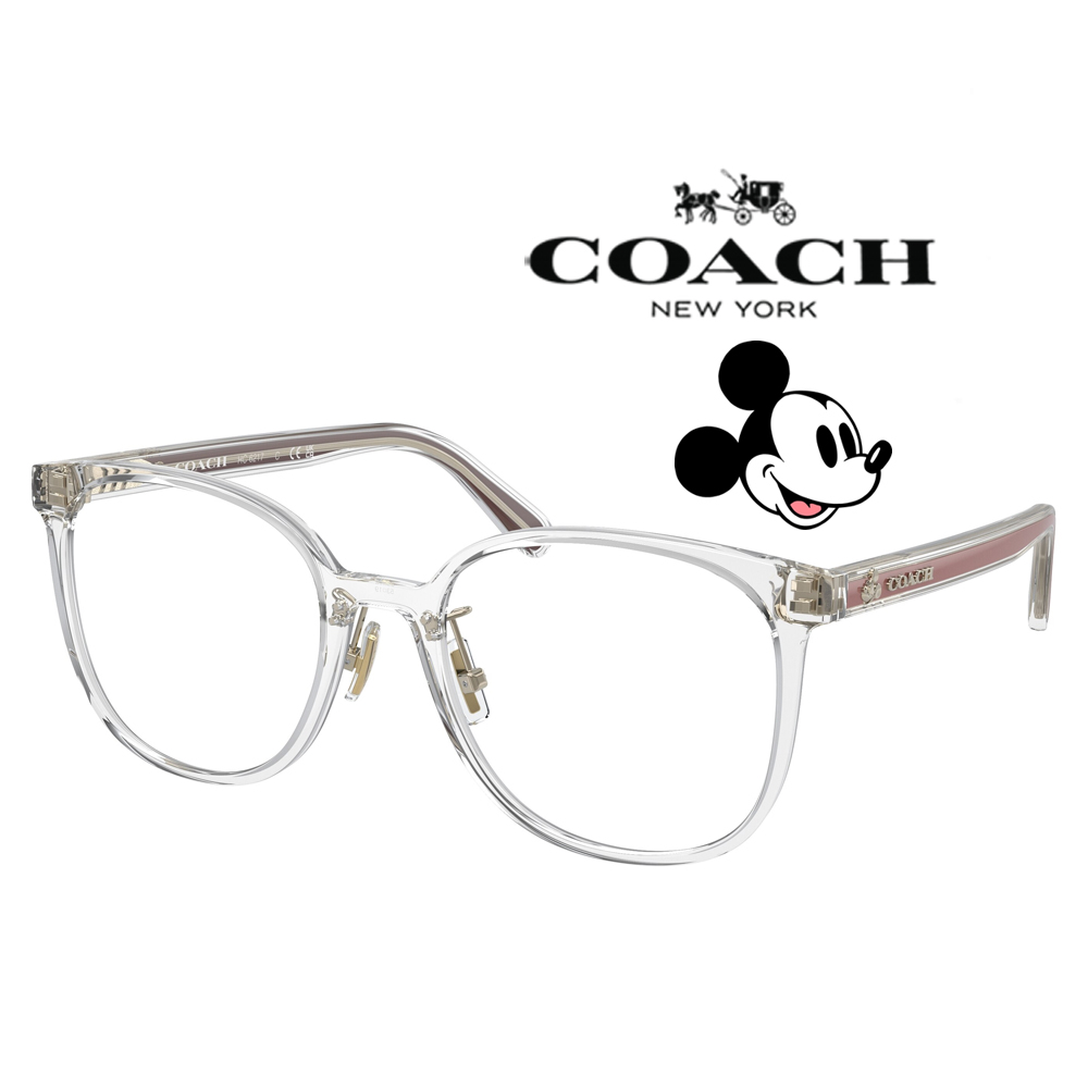 COACH 迪士尼限定聯名款光學眼鏡 舒適可調鼻墊設計 HC6217 5111 透明 公司貨