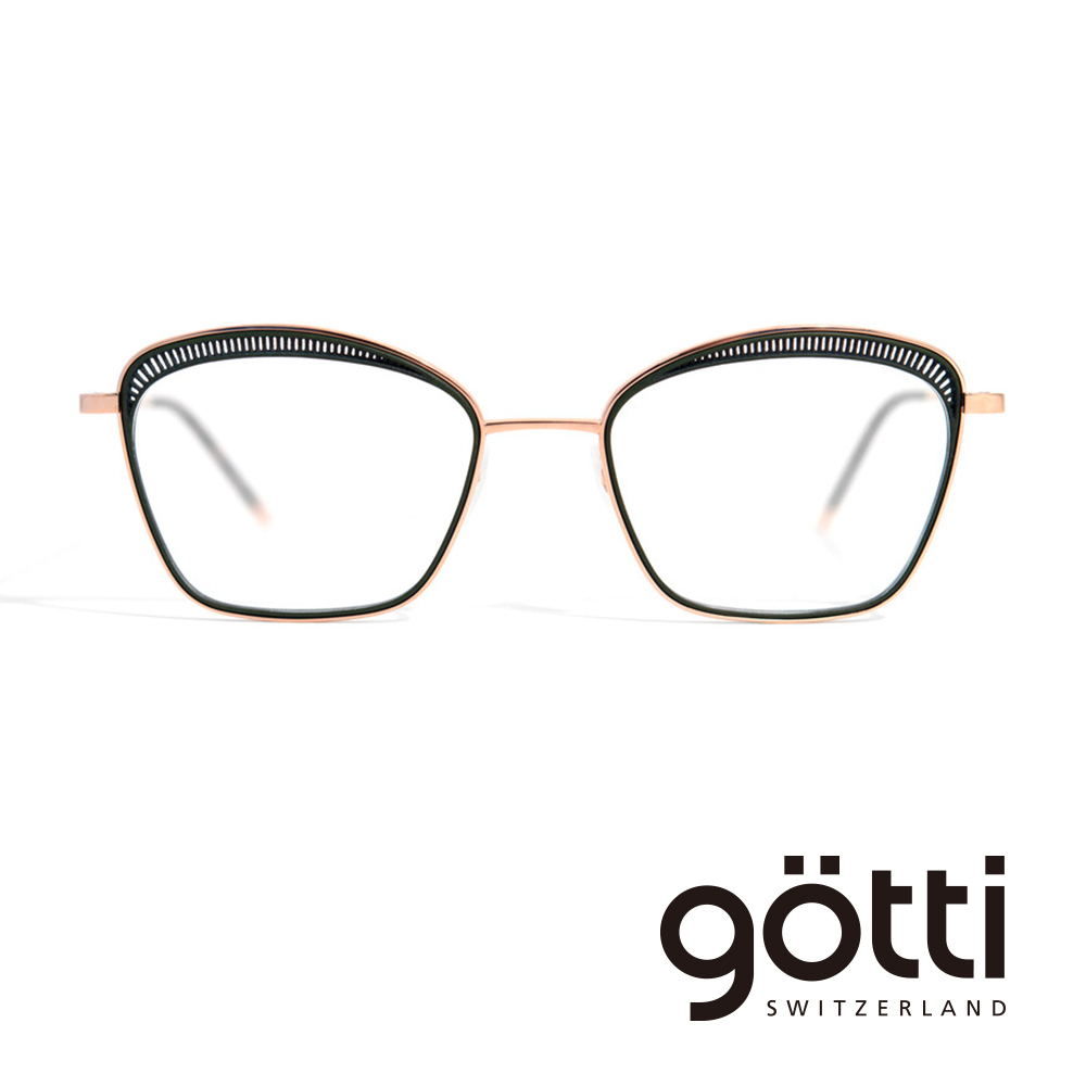 【Götti】瑞士Götti Switzerland 鏤空設計優雅鈦金平光眼鏡(- DAZA)