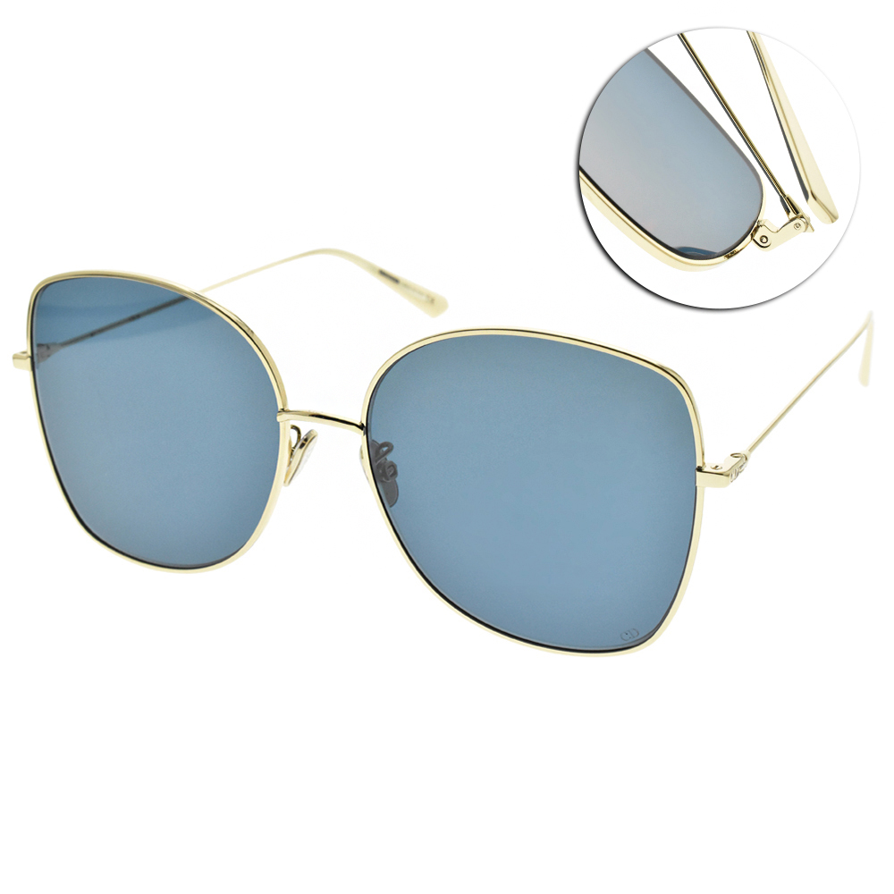 DIOR太陽眼鏡 時尚金屬圓框款(金-藍)#STELLAIRE BU B0B0