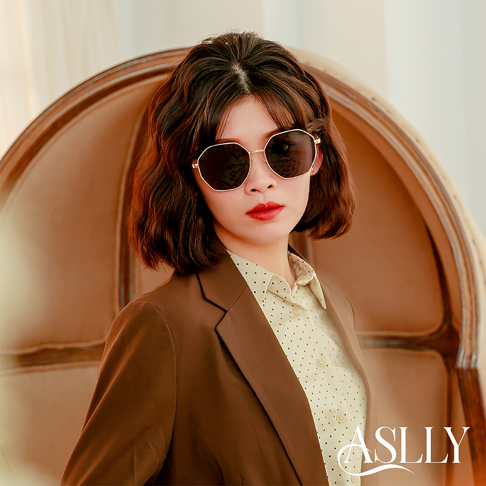 【ASLLY】多邊暗黑金屬框墨鏡