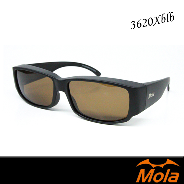 molasports 近視/老花可戴-摩拉時尚偏光太陽眼鏡 套鏡 鏡中鏡 UV400-3620X-BLb