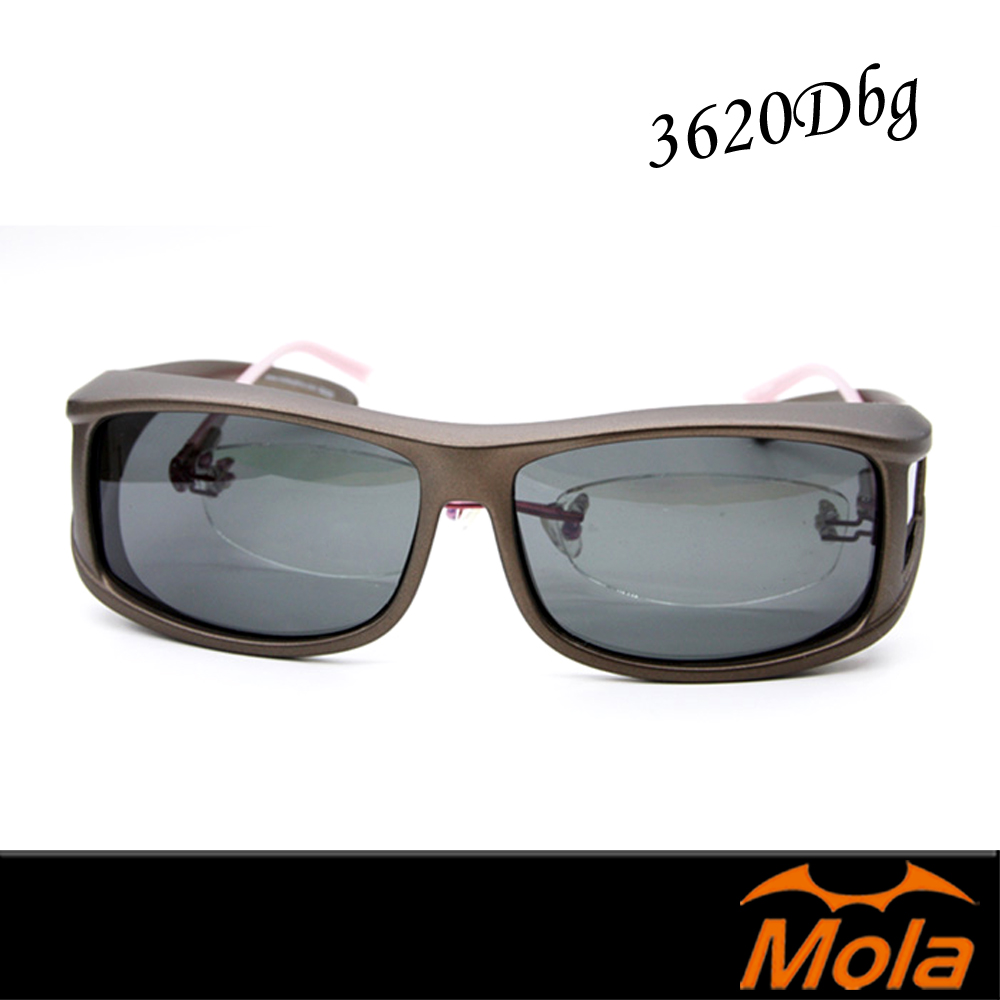 【MOLA 摩拉】 近視/老花眼鏡族可戴-時尚偏光太陽眼鏡 套鏡 鏡中鏡-3620Dbg