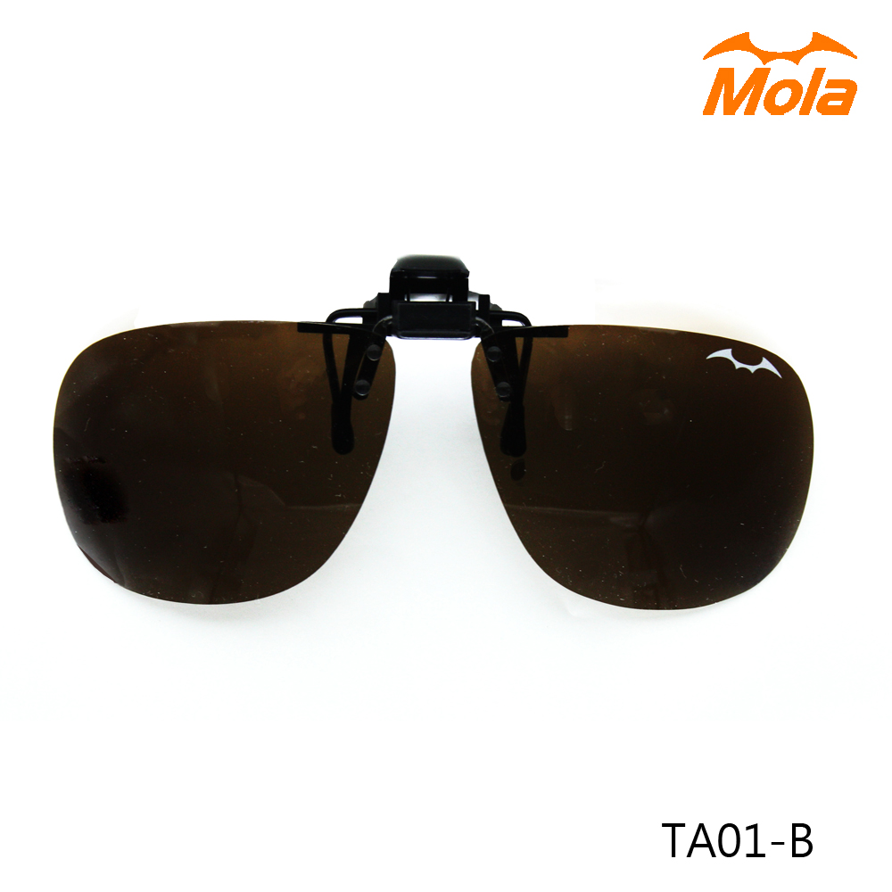 MOLA 摩拉近視眼鏡可戴-前掛可掀偏光太陽眼鏡夾片-大翻茶
