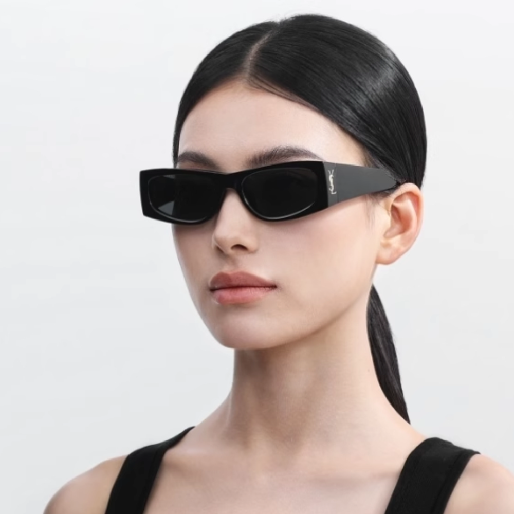 【YSL】方形膠框太陽眼鏡(SL M140/F-001)