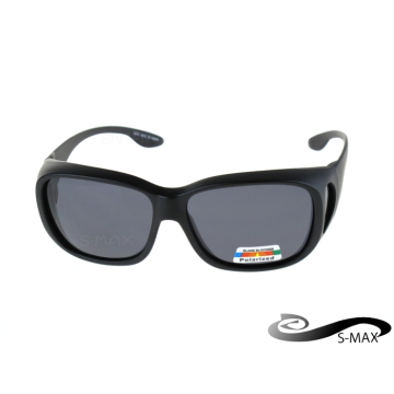 可包覆近視眼鏡於內【S-MAX代理品牌】UV400太陽眼鏡 抗炫光 抗反射光PC級Polarized鏡片 超高規格款