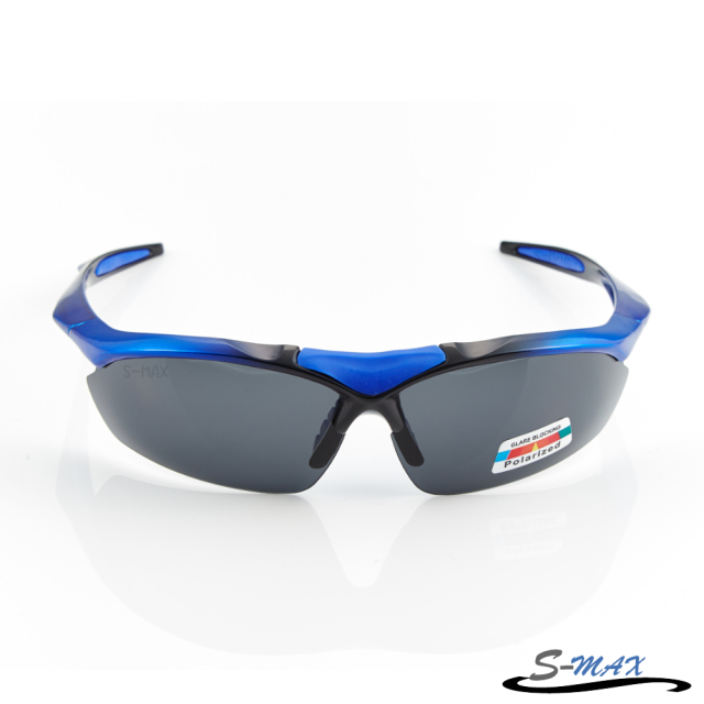 S-MAX新世代科技 高等級防爆Polarized頂級偏光運動太陽眼鏡(黑藍漸層),輕量完美多功能超質感