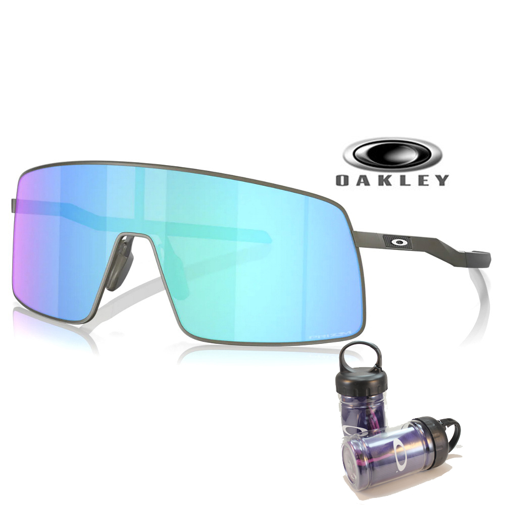 【OAKLEY】奧克利 Sutro Ti 運動包覆鈦金屬太陽眼鏡 OO6013 04 霧灰框蔚藍水銀鍍膜鏡片 公司貨