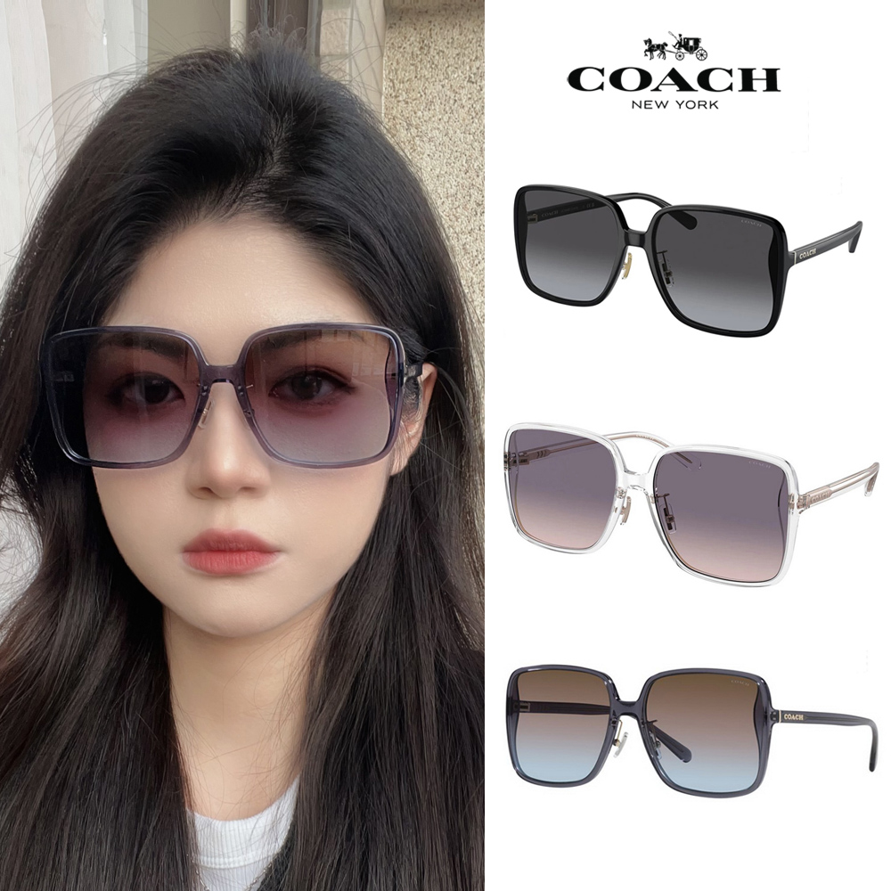 【COACH】亞洲版 時尚大鏡面太陽眼鏡 典雅簡約設計 HC8368D 多色款任選 公司貨