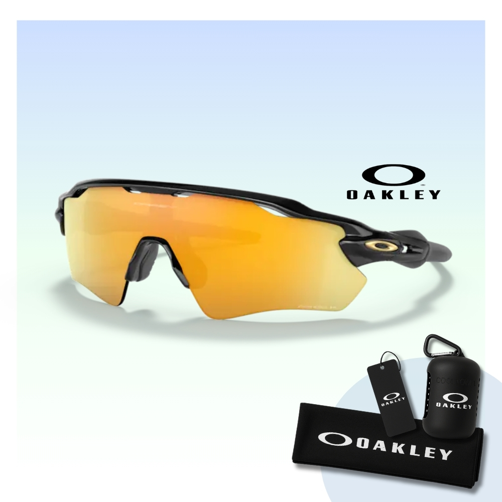 【Oakley】Radar ev path 運動偏光太陽眼鏡(OO9208-C9 Prizm 24k 偏光鏡片)