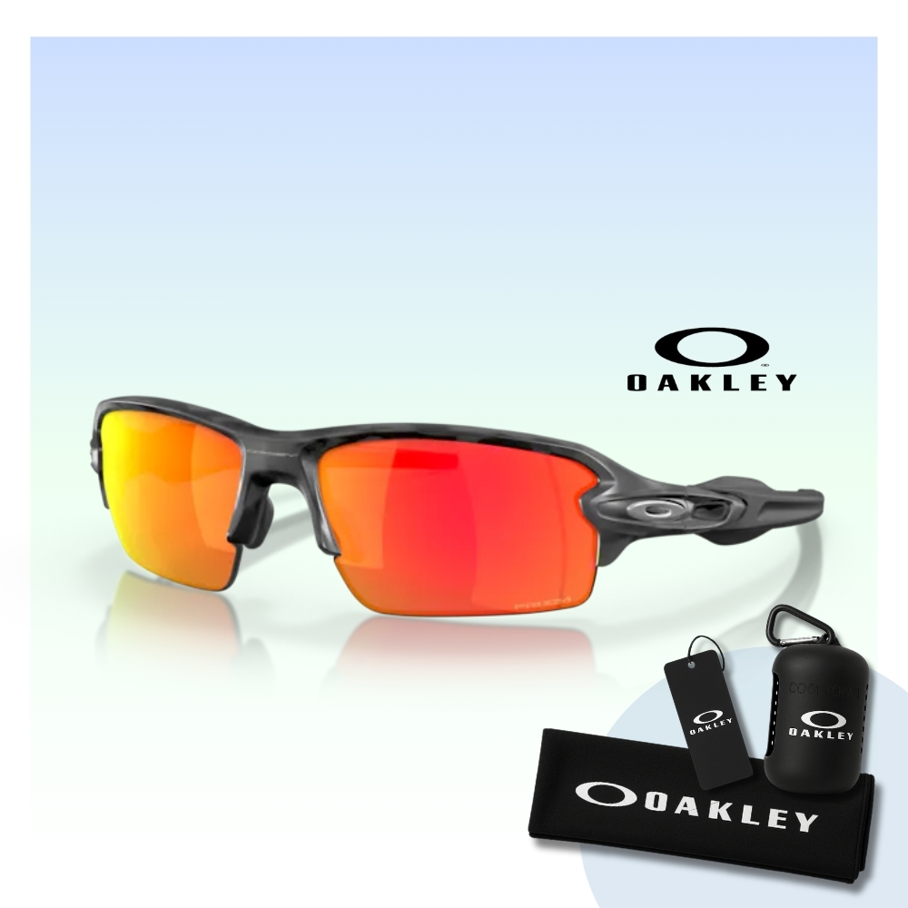 【Oakley】Flak 2.0 亞洲版 運動太陽眼鏡(OO9271-27 Prizm ruby 鏡片)