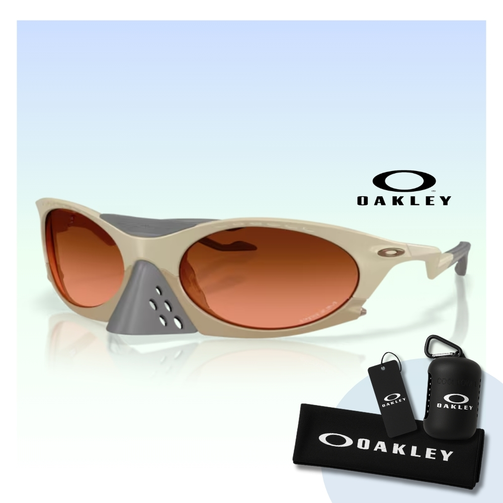 【Oakley】Plantaris 可拆式鼻罩運動太陽眼鏡(OO9437-02 Prizm Brown 鏡片)