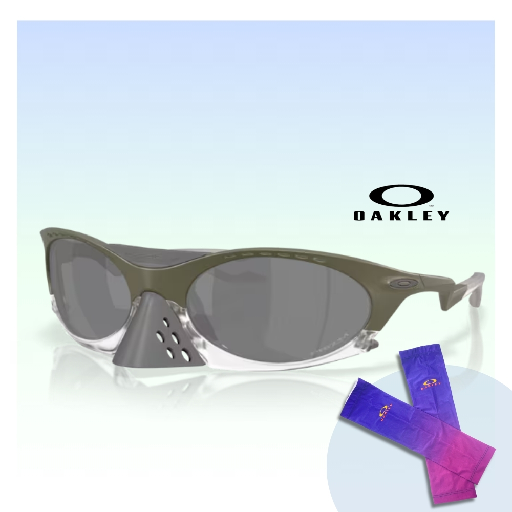【Oakley】Plantaris 可拆式鼻罩運動太陽眼鏡(OO9437-07 Prizm Black 鏡片)