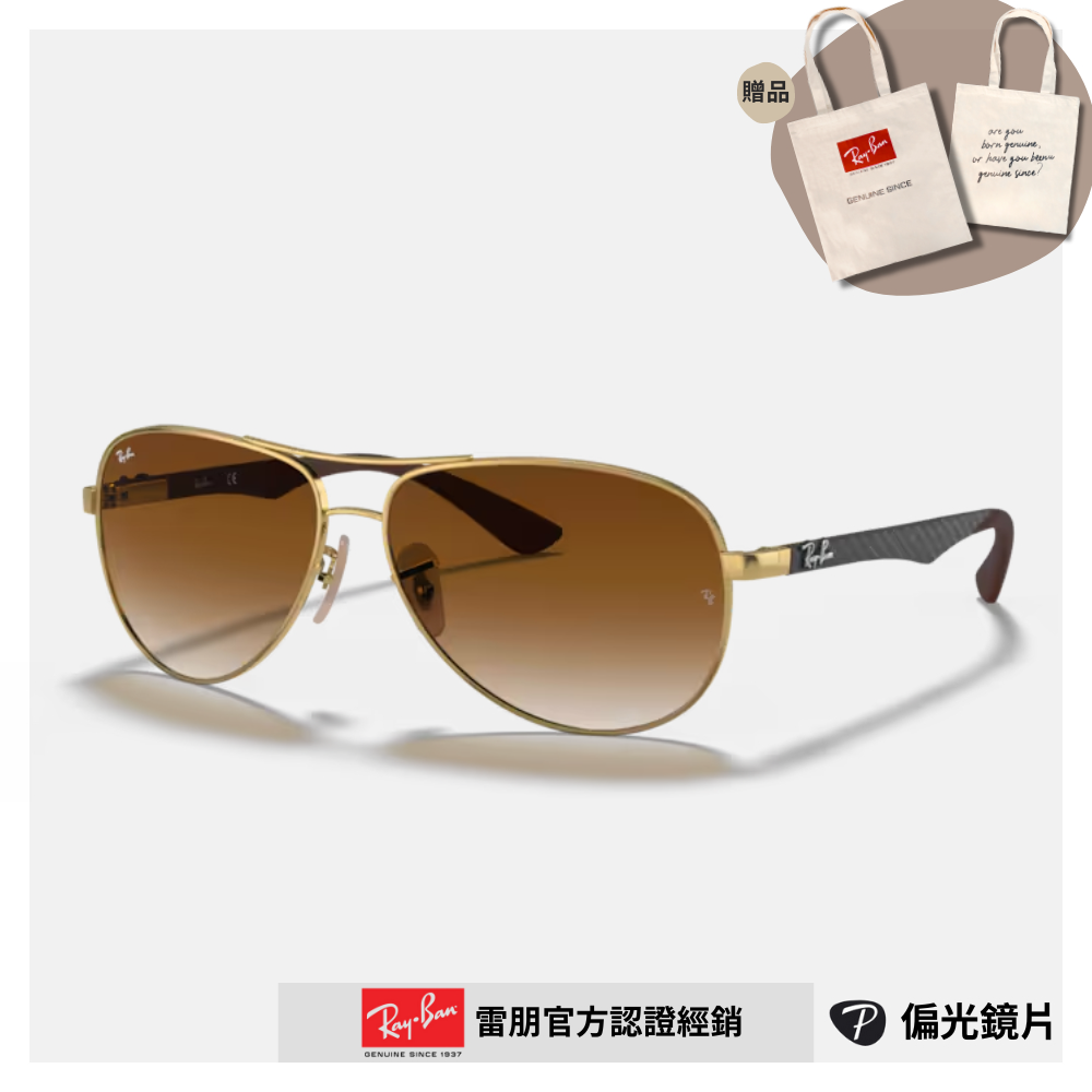 【RayBan 雷朋】碳纖維輕量太陽眼鏡(RB8313-001/51 61mm)