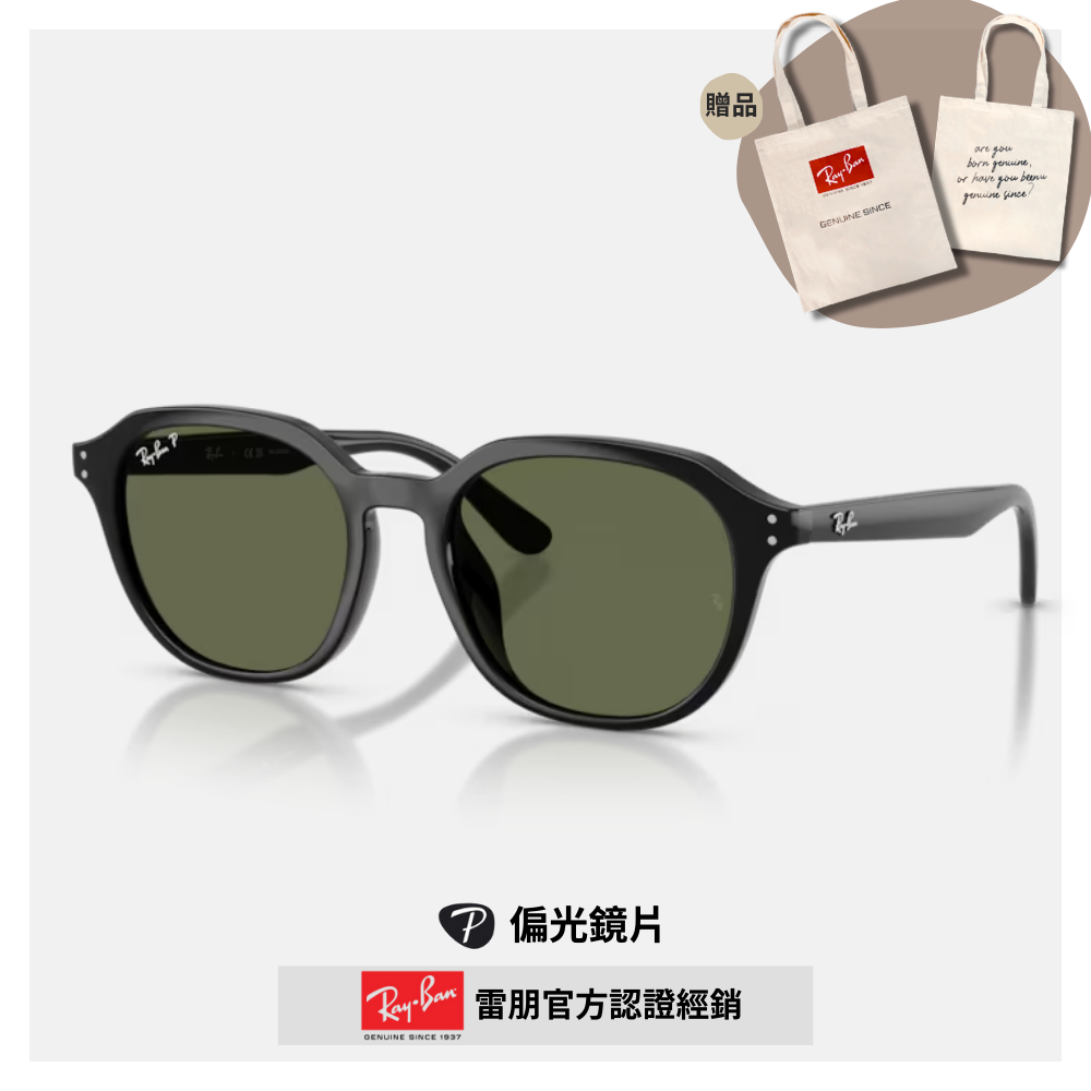 【RayBan 雷朋】圓形膠框偏光太陽眼鏡(RB4459D-901/9A 54mm)