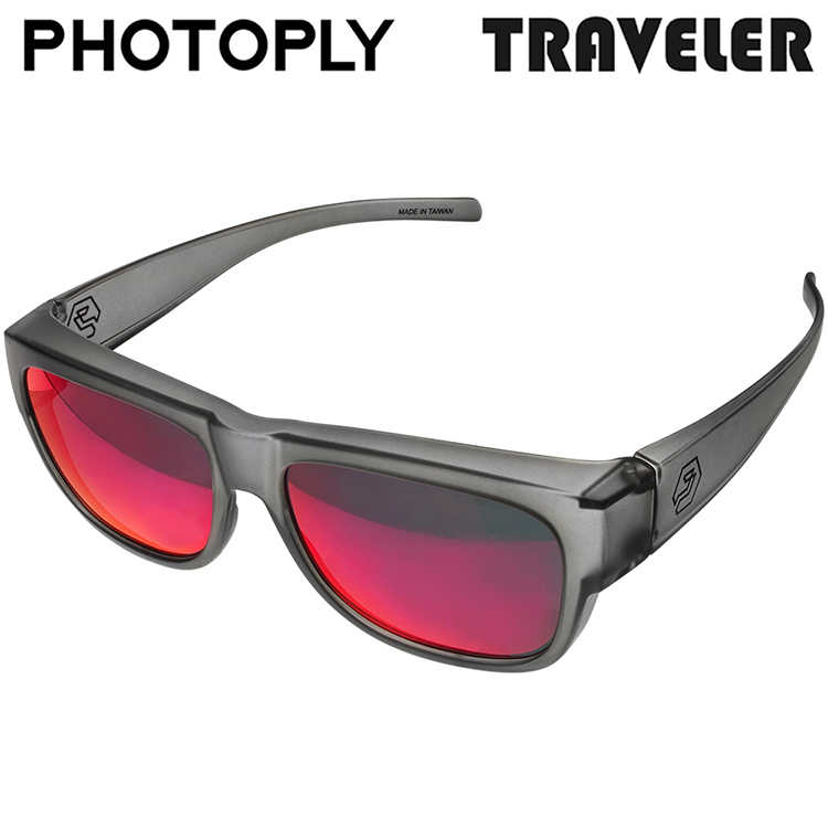 台灣製PHOTOPLY少色偏TRAVELER防爆太陽眼鏡TR2-00I6(SBR紫紅電鍍;抗100%紫外線.85%藍光.70%近紅外線)