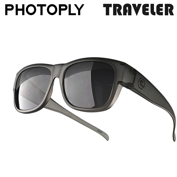 台灣製PHOTOPLY色偏少TRAVELER抗紅外線太陽眼鏡TR2-99I9(大眼框適近視眼鏡;奈米防水防爆鏡片)