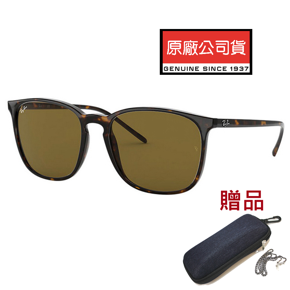 RAY BAN 雷朋 亞洲版 舒適加高鼻翼 時尚太陽眼鏡 RB4387F 902/73 玳瑁框深茶鏡片