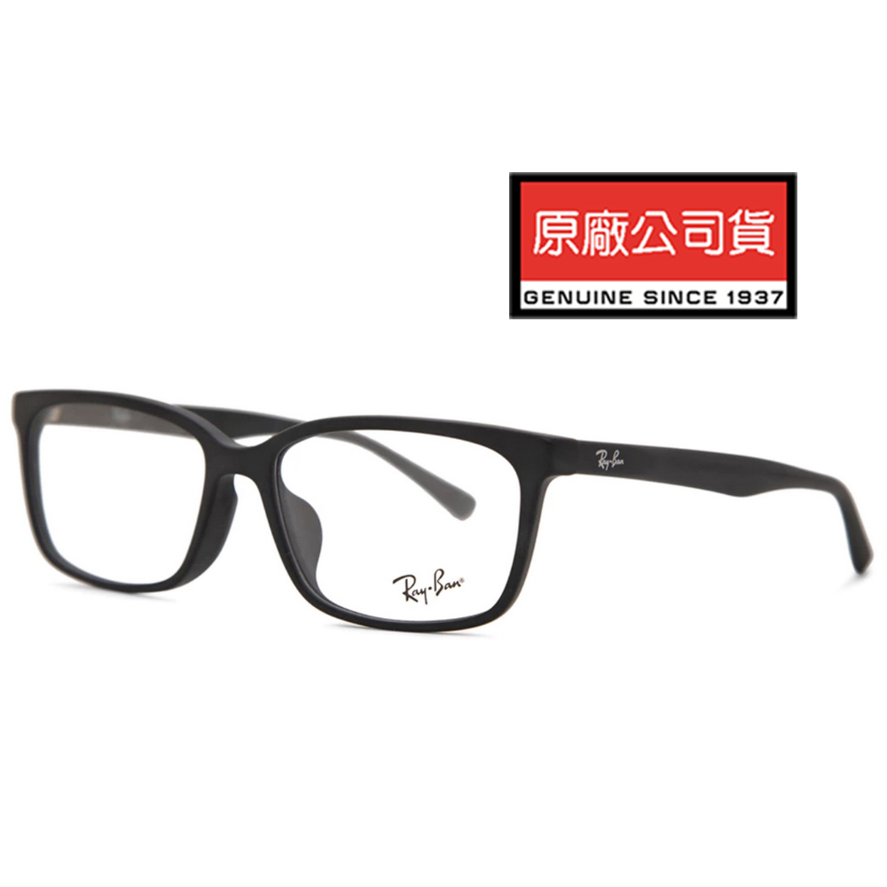 RAY BAN 雷朋 亞洲版 簡約設計光學眼鏡 舒適加高鼻墊設計 RB5319D 2477 55mm 霧黑 公司貨