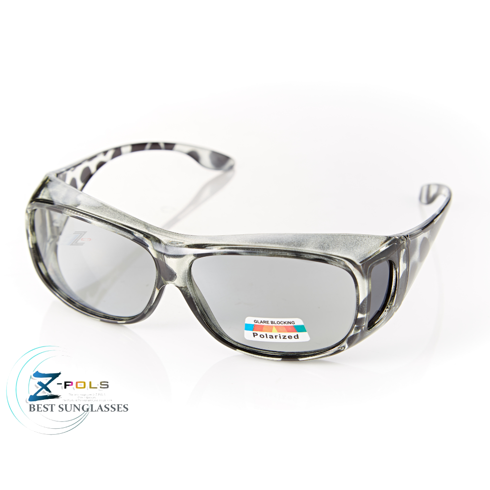 【視鼎Z-POLS】加大頂級淺色系偏光 質感豹紋黑框可包覆近視眼鏡設計！Polarized寶麗來偏光太陽眼鏡
