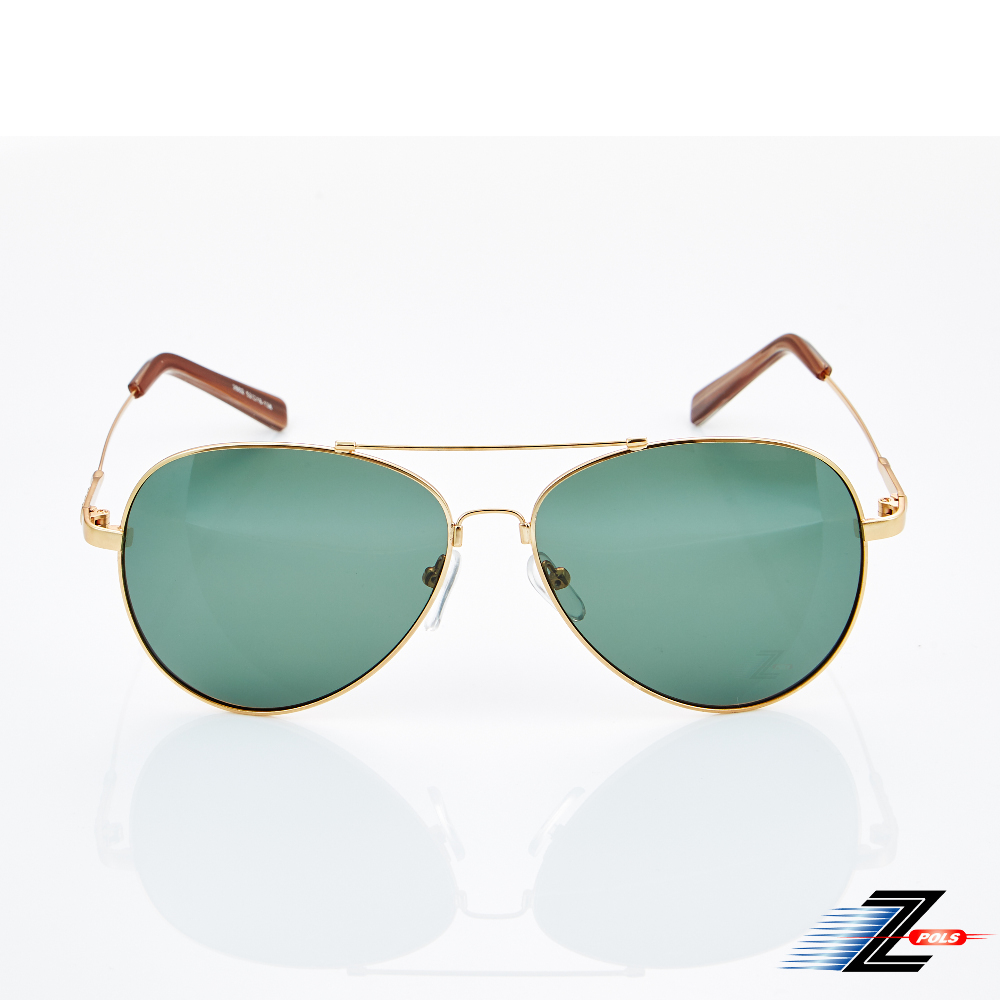 【Z-POLS】頂級記憶合金輕量金框版 墨綠Polarized 抗UV400偏光眼鏡(抗紫外線頂級墨綠偏光鏡)