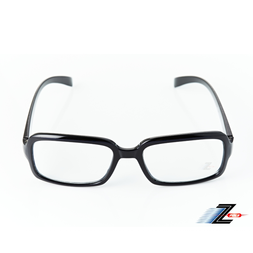 【Z-POLS】復古大方質感黑框設計超修飾質感流行抗UV400平光眼鏡(MIT台灣製造舒適好戴)