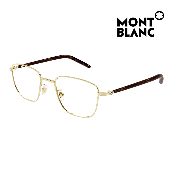 【MontBlanc】萬寶龍 光學眼鏡 MB0272O 008 53mm 方形鏡框 金屬框眼鏡 金框/琥珀色