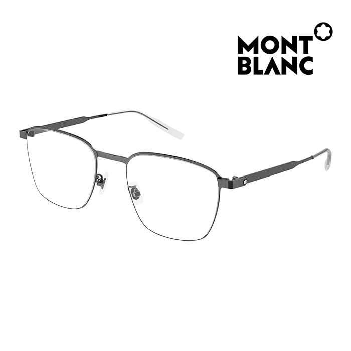 【MontBlanc】萬寶龍 光學眼鏡 MB0181O 003 52mm 方形鏡框 金屬框眼鏡 鐵灰色