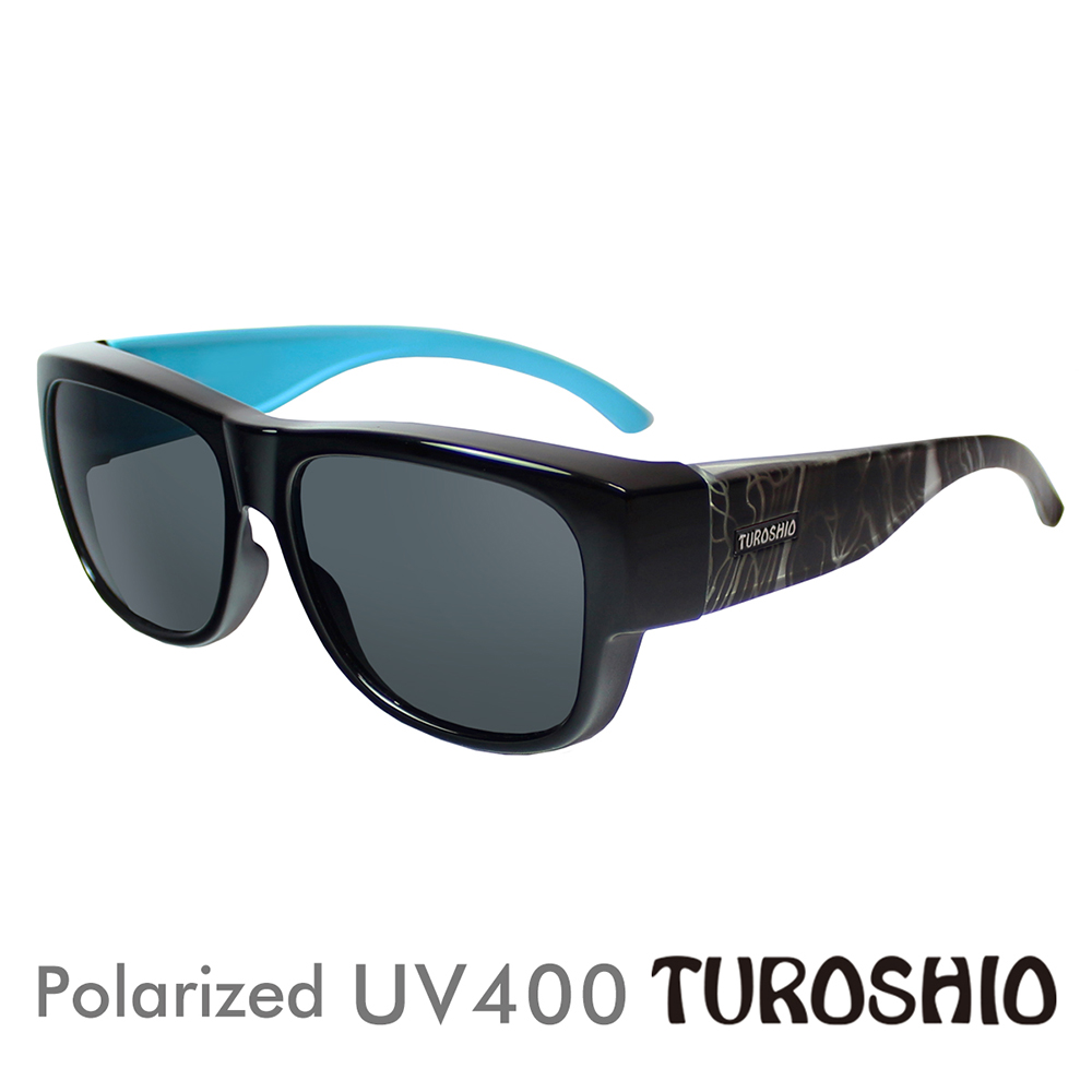 Turoshio 超輕量-坐不壞科技-偏光套鏡 近視 老花可戴 H80098-C15 黑白紋 藍