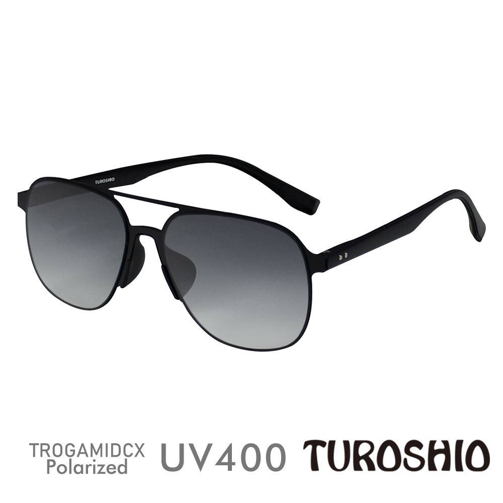 Turoshio太空尼龍偏光太陽眼鏡 知性曲線飛官款 嵌入式鏡片 紳士黑 J8072 C4