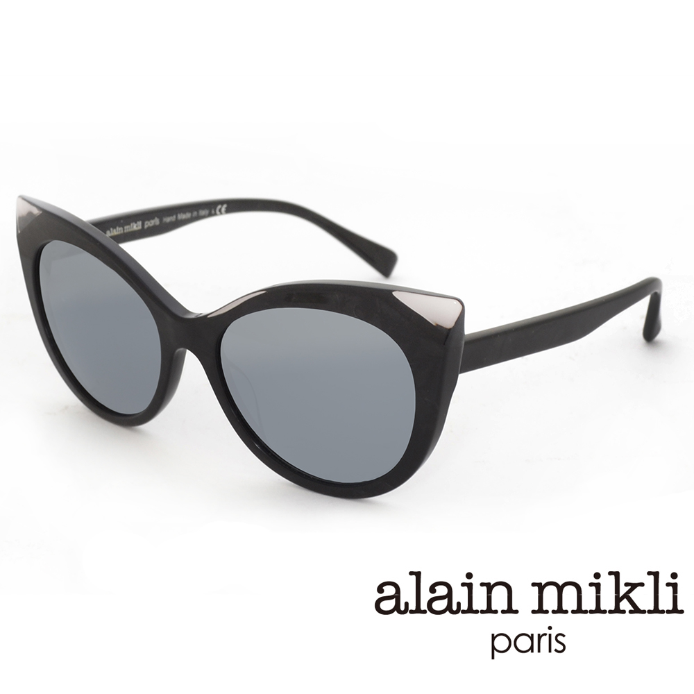 【Alain Mikli】法式設計 視覺貓眼大框造型太陽眼鏡(黑 A05032-003)
