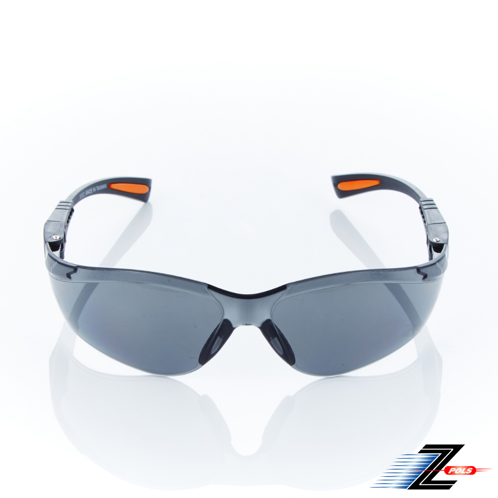 【Z-POLS】新款頂級多功能可調鏡腳設計 抗UV400 PC防爆材質運動太陽眼鏡(輕巧彈性配戴舒適 帥氣黑灰款)