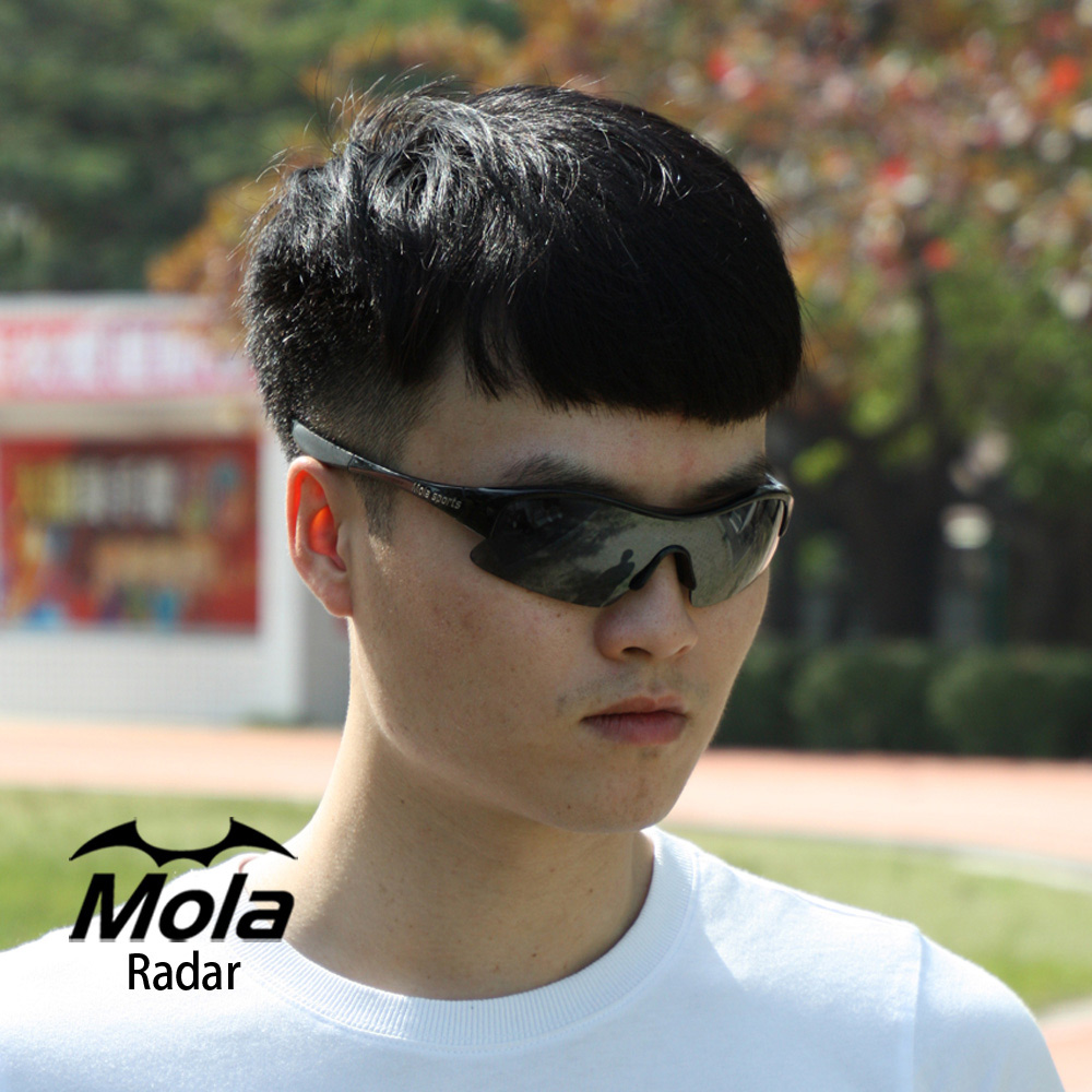Mola 摩拉 運動太陽眼鏡 墨鏡 男女 UV400 黑框 茶片 小臉 安全防護鏡片 Radar-blb