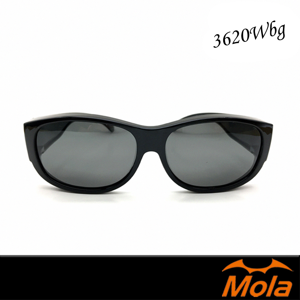 MOLA摩拉前掛近視太陽眼鏡品牌 偏光 套鏡 UV400 防紫外線 男女 黑框 灰片 3620Wbg