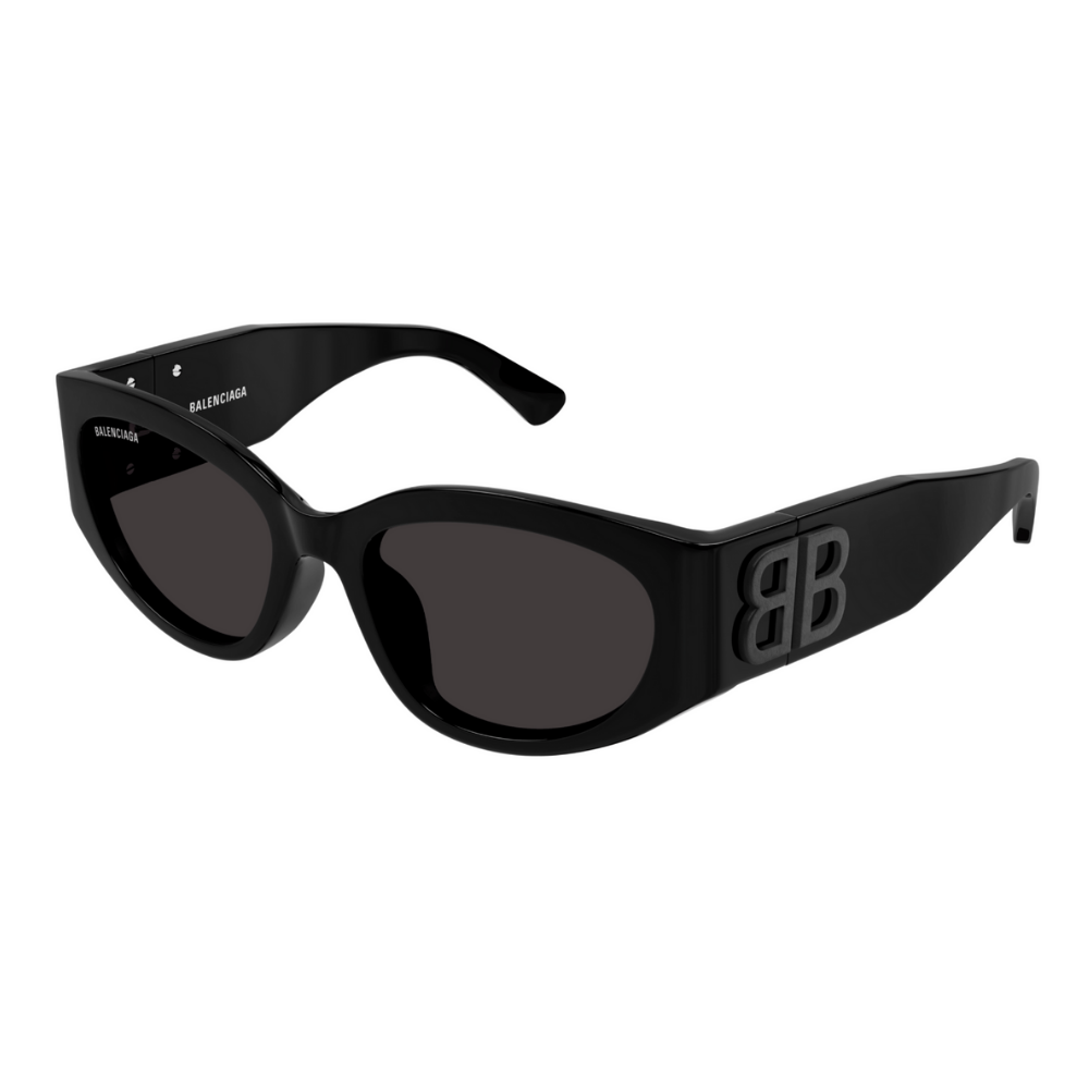【Balenciaga 巴黎世家】灰色LOGO膠框太陽眼鏡(BB0324SK-001)