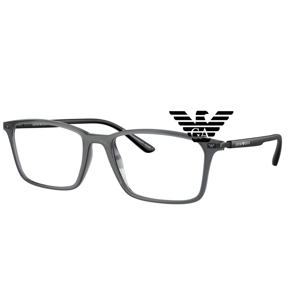 EMPORIO ARMANI 亞曼尼 亞洲版 輕量設計時尚光學眼鏡 EA3237F 6106 透灰 公司貨