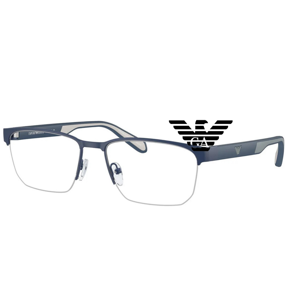 EMPORIO ARMANI 亞曼尼 亞洲版 時尚半框光學眼鏡 EA1162 3050 霧深藍 公司貨