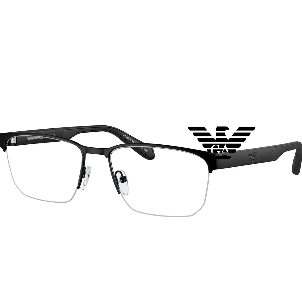 EMPORIO ARMANI 亞曼尼 亞洲版 時尚半框光學眼鏡 EA1162 3001 霧黑 公司貨