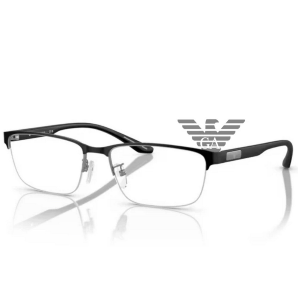 EMPORIO ARMANI 亞曼尼 亞洲版 時尚半框光學眼鏡 EA1147 3365 霧黑 公司貨