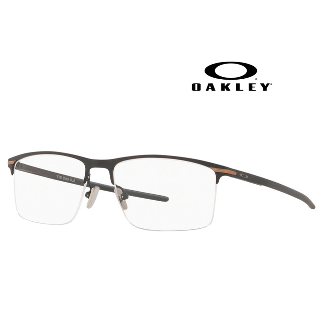 【OAKLEY】奧克利 鈦金屬半框 光學眼鏡 TIE BAR 0.5 舒適彈簧鏡臂 OX5140 01 霧黑 公司貨