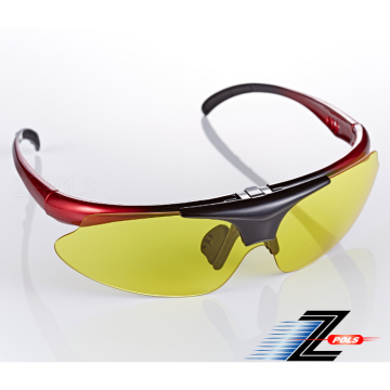 【視鼎Z-POLS】強化頂級可掀可配度設計 黑紅漸層配PC防爆抗UV400增光黃鏡片 專業級運動防風鏡！