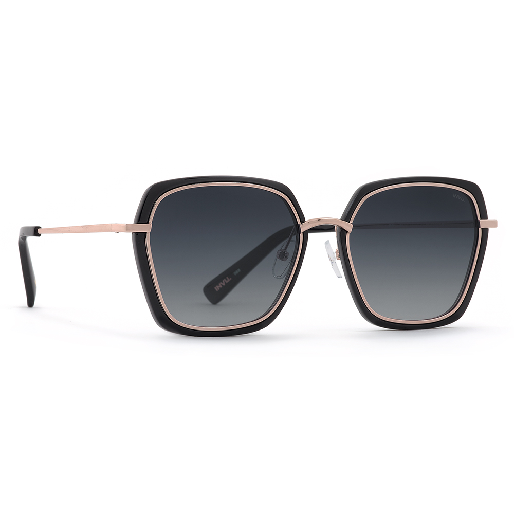 【INVU】瑞士時尚金屬大方框偏光太陽眼鏡(黑)Z1904A-亞洲限定款